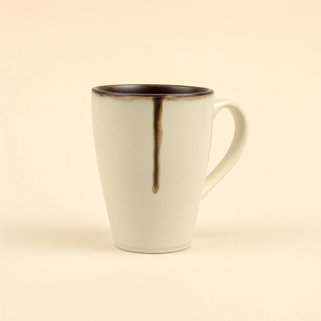 Background edit seed 100: cream backdrop, warmer mug body and slightly shifted outline.